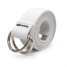 Load image into Gallery viewer, 130cm Fashion Neutral Nylon Canvas Belt Printing D Ring Double Buckle Student Belt Canvas waistband Belt with double buckle
