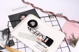 OFF White Belt 100-200cm Street Style Canvas Men's Belt Industrial Letters Canvas Belts Women Men Punk Embroidery Waist Strap