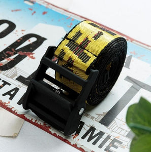 OFF White Belt 100-200cm Street Style Canvas Men's Belt Industrial Letters Canvas Belts Women Men Punk Embroidery Waist Strap