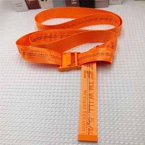 OFF White Belt 100-200cm Street Style Canvas Men's Belt Industrial Letters Canvas Belts Women Men Punk Embroidery Waist Strap