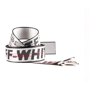 OFF White Belt 100-200cm Street Style Canvas Men's Belt Industrial Letters Canvas Belts Women Men Punk Embroidery Waist Strap