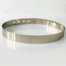 Load image into Gallery viewer, Fashion Women Adjustable Metal Waist Belt Bling Gold Silver Color Plate Vintage Lady Simple Belts Mirror Waistband
